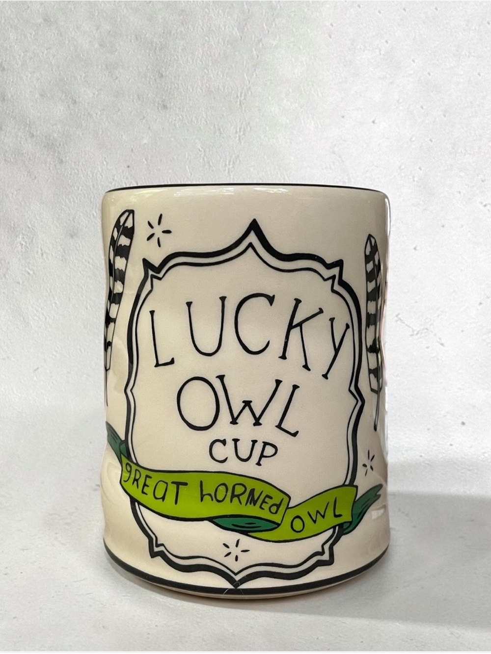 NWOT The Bowl Maker Lucky Great Horned Owl Cup - XLarge